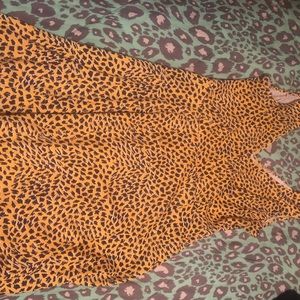 H & M Yellow 90s Splat Print Dress Large